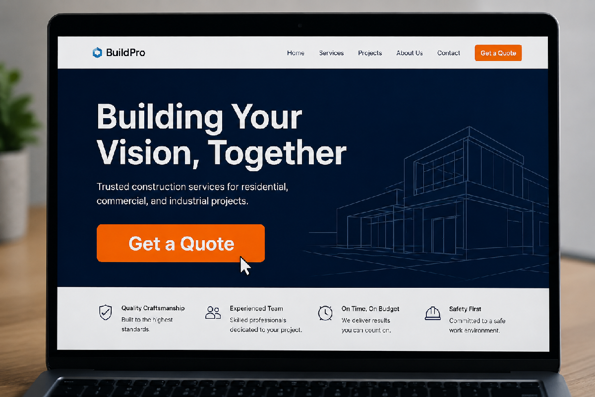 A close-up of a bright, high-contrast 'Get a Quote' button on a screen.