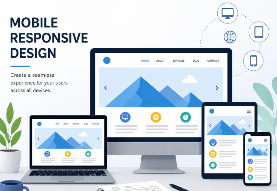 Mobile responsive design illustration