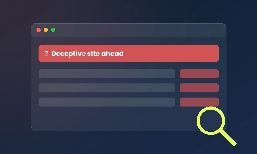 Deceptive site ahead warning signs
