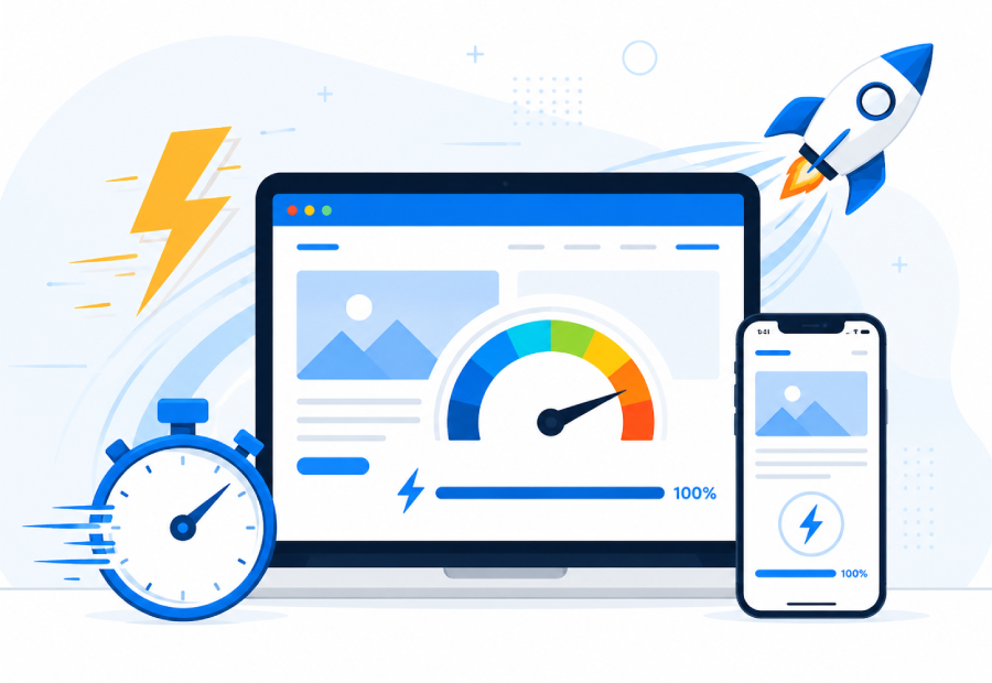Website loading speed concept