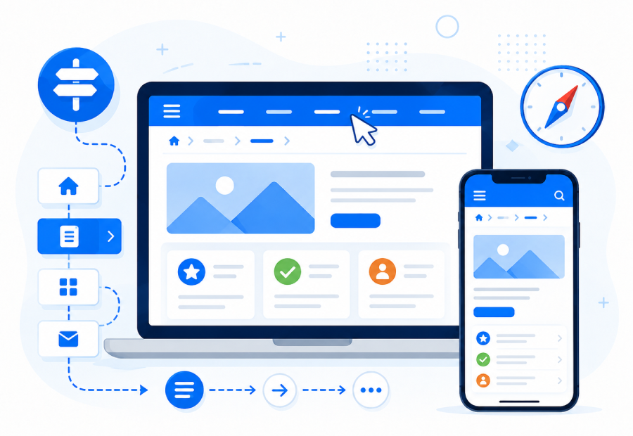 User experience and navigation graphic