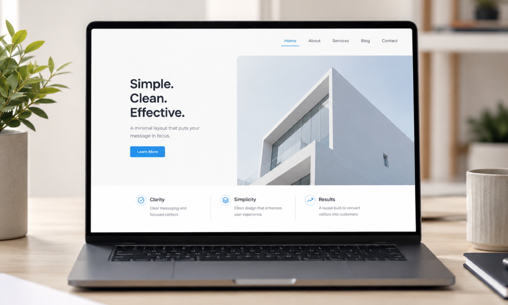 Clean and minimal website design layout
